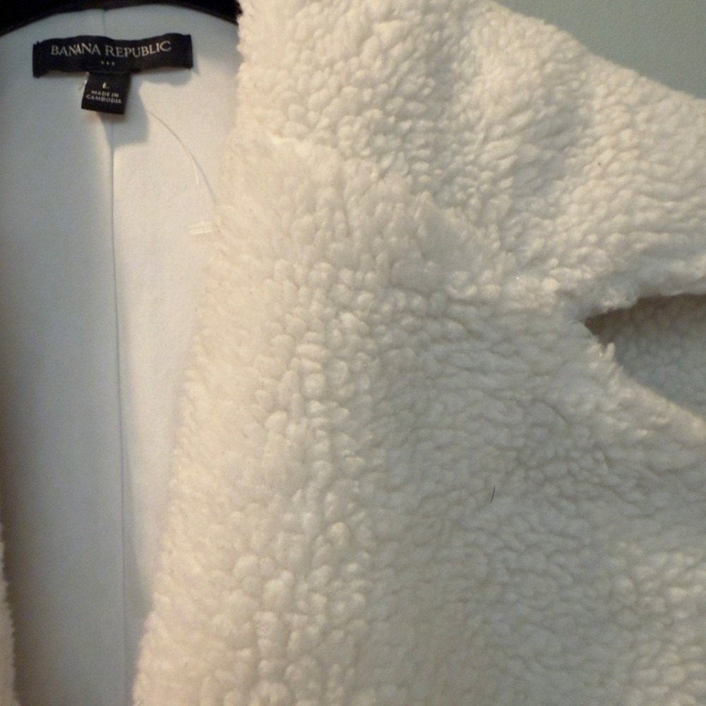 Banana Republic Ivory Sherpa Jacket Size L - Picture 6 of 6